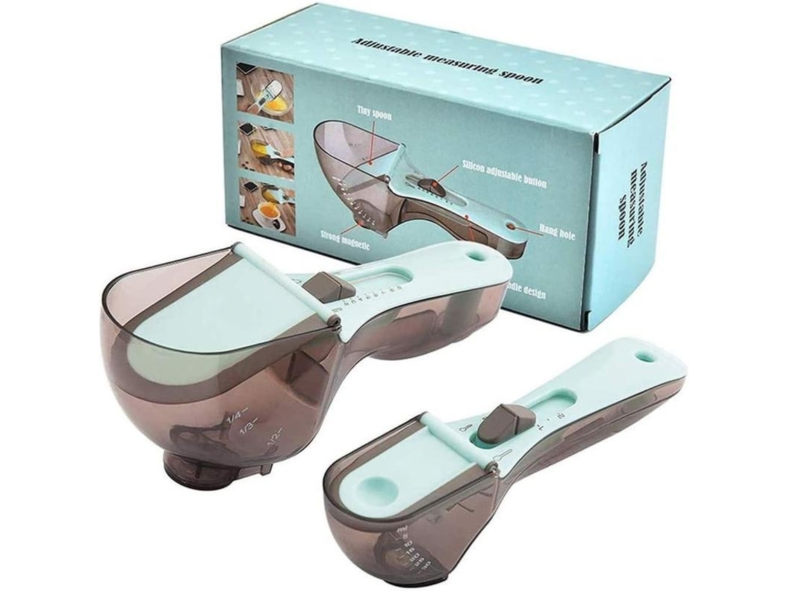 Cucharas Medidoras Ajustáveis, Conjunto De Cucharas E Xícaras Medidoras De Plástico Para Cozinha
