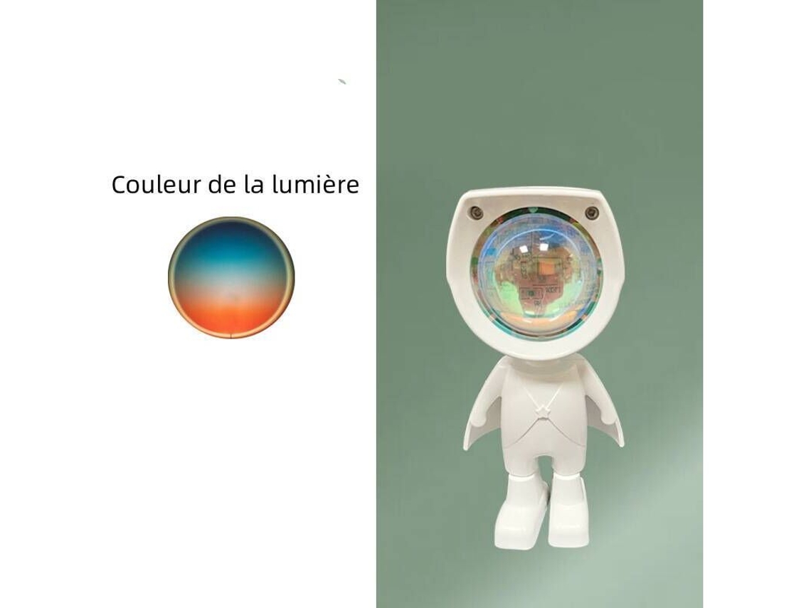 Projetor de Pôr do Sol com Astronauta, Lâmpada Usb com Projeção de Pôr do Sol, Rotação de 360°, Ideal para Fotos, Quarto e Festas BRILVIBERA