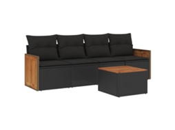 Garden Sofa Set, Garden Sofa Sets Vidaxl Preto Rattan / Vime (n/a)
