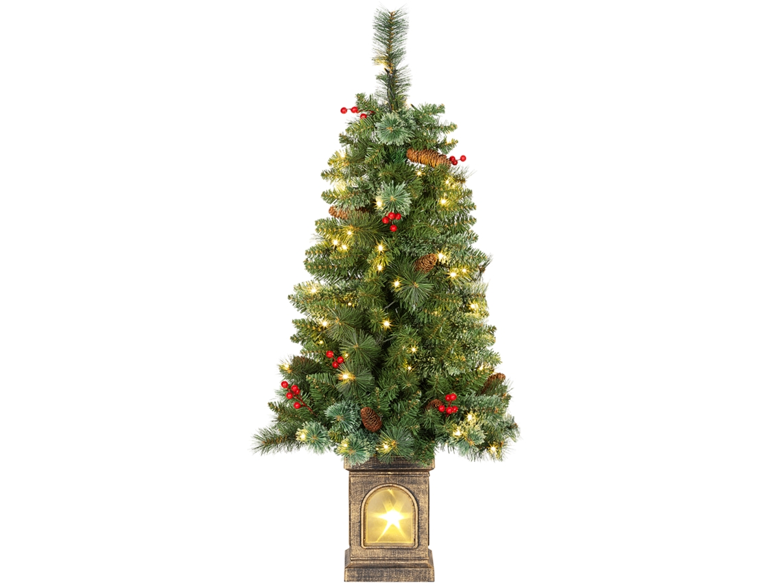 Árvore Natal Artificial 120 Cm, Com 100 Leds, 8 Modos, 214 Pontas
