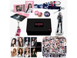 Caixa De Presente Pólvora Negra Jennie Personalizada Com Suporte Periférico, Adesivo, Conjunto Cartões Pequenos, Cordão E Chaveiro.