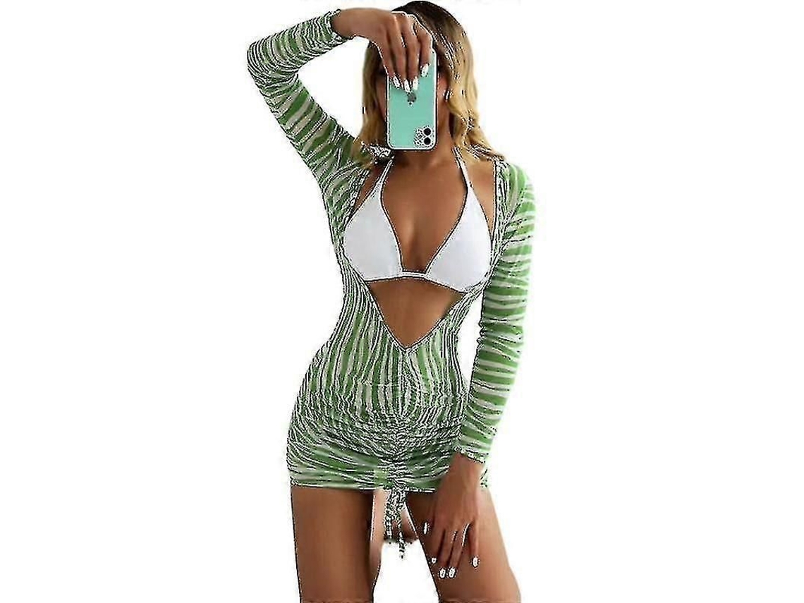 Vestido Boho Fasst para Mulher, com Cardigan Estampado Floral, Casual, Duas Peças