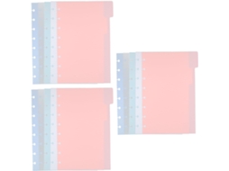 Divisórias de plástico PP Stahad para pastas com abas escritas, 140 x 216 cm, 15 folhas, 3 conjuntos de 5 folhas.