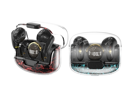 Auriculares Bluetooth True Wireless SENLIN Binaural Tws Gaming Display Digital de Baixa Latência Preto