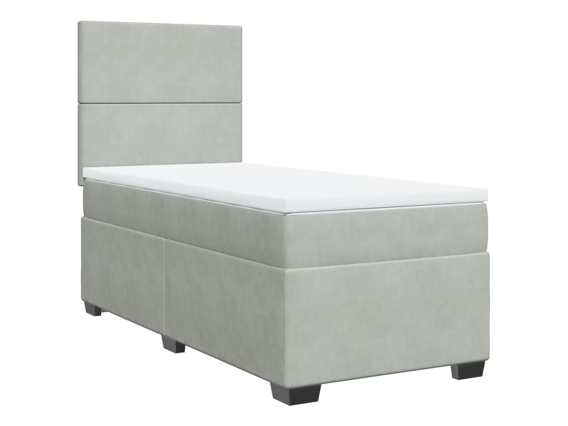 Box Spring Bed, Box Spring Beds Vidaxl Cinzeto Veludo (90 X 190 Cm)