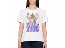 Rockinstone Rocky Movie Philly 1976 White Adult T-shirt Size:s