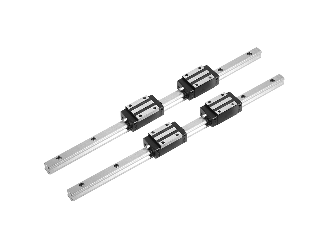 2pçs Guia Linear Hg15 400mm com 4pçs Bloco Hgh15 Preto