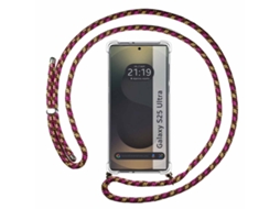 Capa com Cordão para Samsung Galaxy S25 Ultra 5G TUMUNDOSMARTPHONE Silicone Dourado