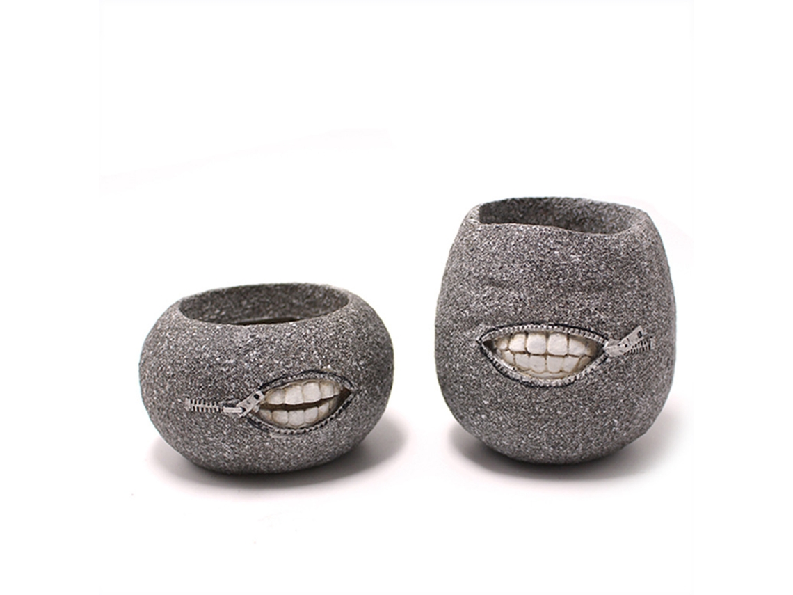 Peças Vasos De Flores Em Resina Forma De Dentes De Zíper Para Succulentas Decorativas