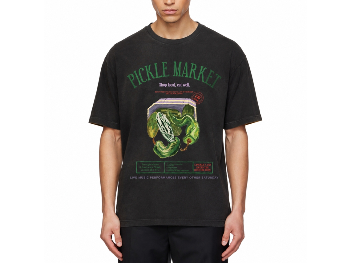 Rockinstone Pickle Market Poster Graphic T-shirt Unique Designer Style
