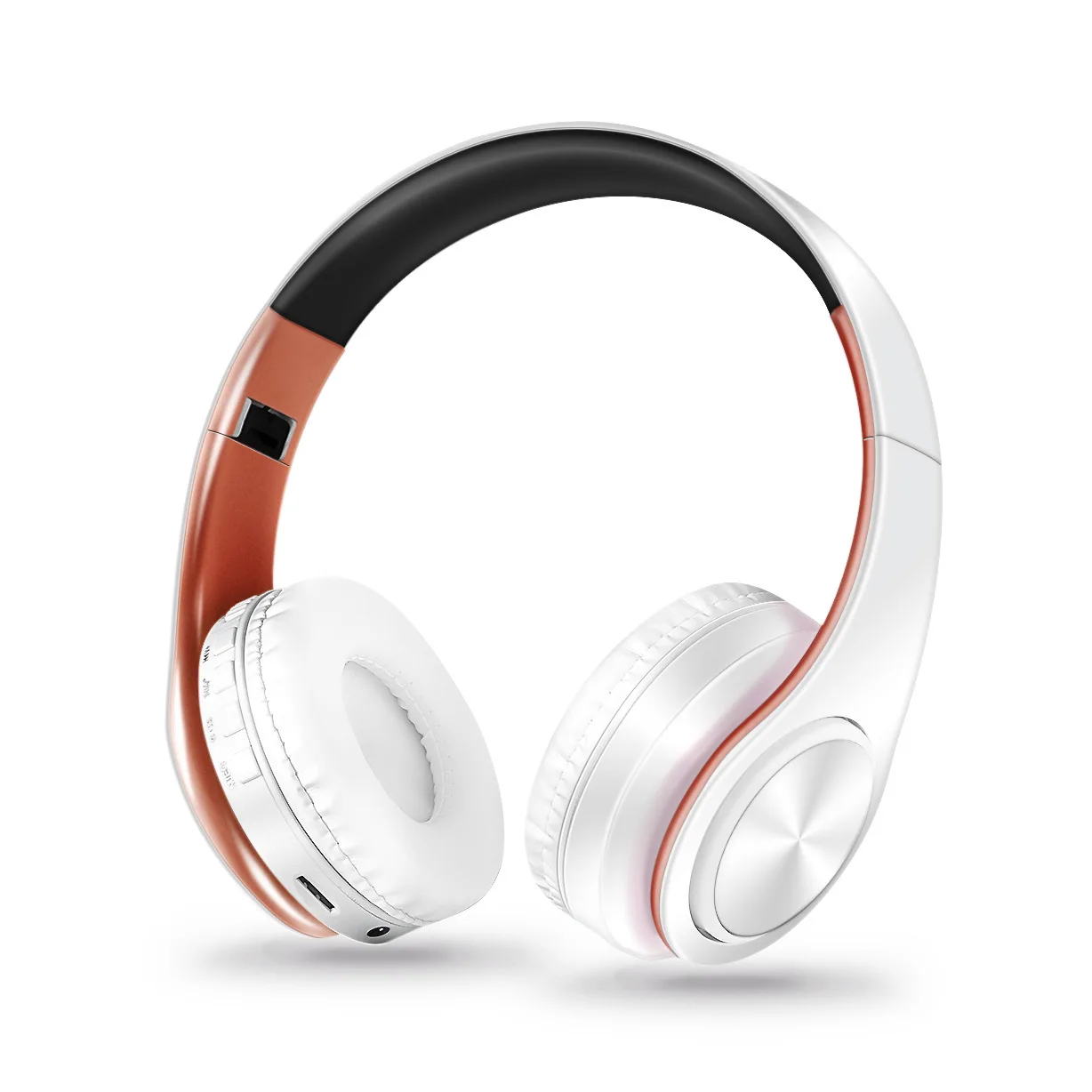 Fones De Ouvido Estéreo Sem Fio Bluetooth (branco E Dourado) Com Microfone Embutido