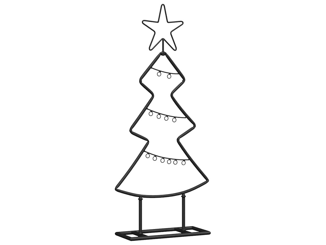 Conjunto 1 Árvore De Natal De Metal Vidaxl Preto Aço (60 Cm)