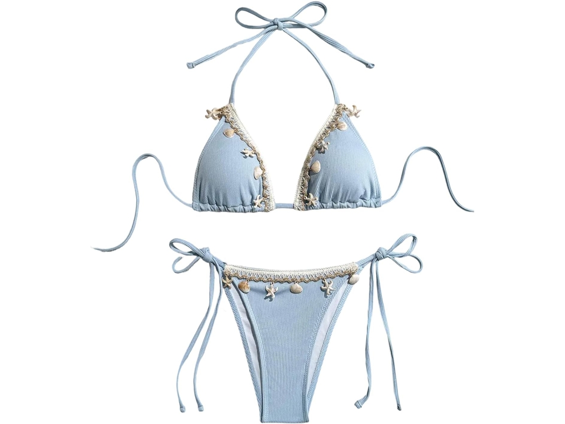 Conjunto de Maiô Feminino com Estampa de Conchas SFUSHOS