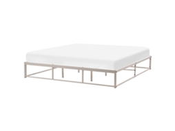Cama Sin Cabecero Beliani Viry De Hierro Beige 186x206x30
