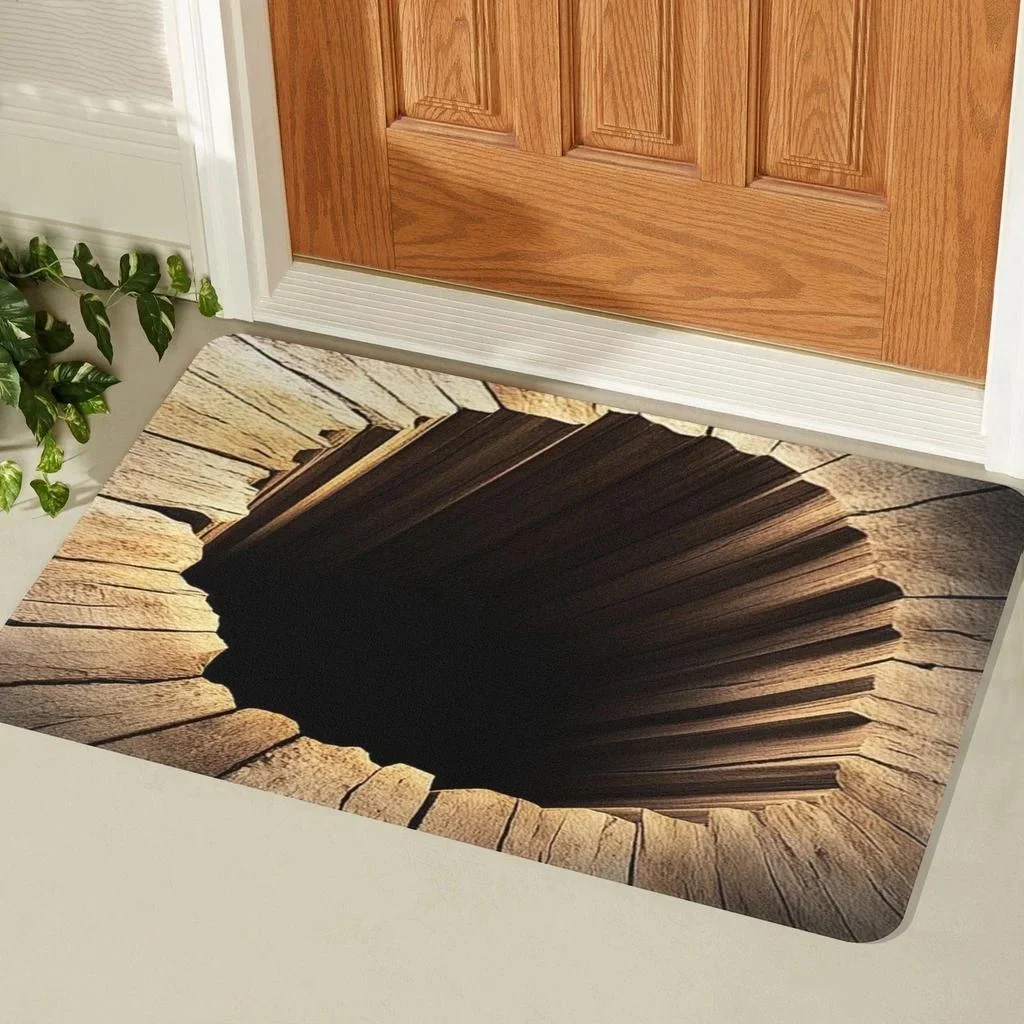 Tapete De Entrada Com Ilusão 3d E Efeito De Perfuração Visual, Estilo Abismo, Para Banheiro E Cozinha (estilo 3, 30x50cm).