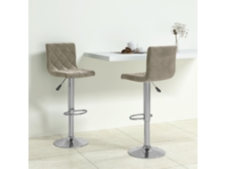 Vidaxl Bancos De Bar 2 Pcs Veludo Cinzento-claro