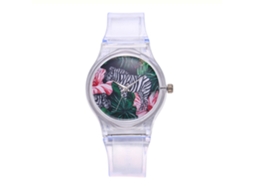 Relógio de Pulso para Menina Cute Cartoon Padrão com Pulseira de Silicone Analógico Quartzo