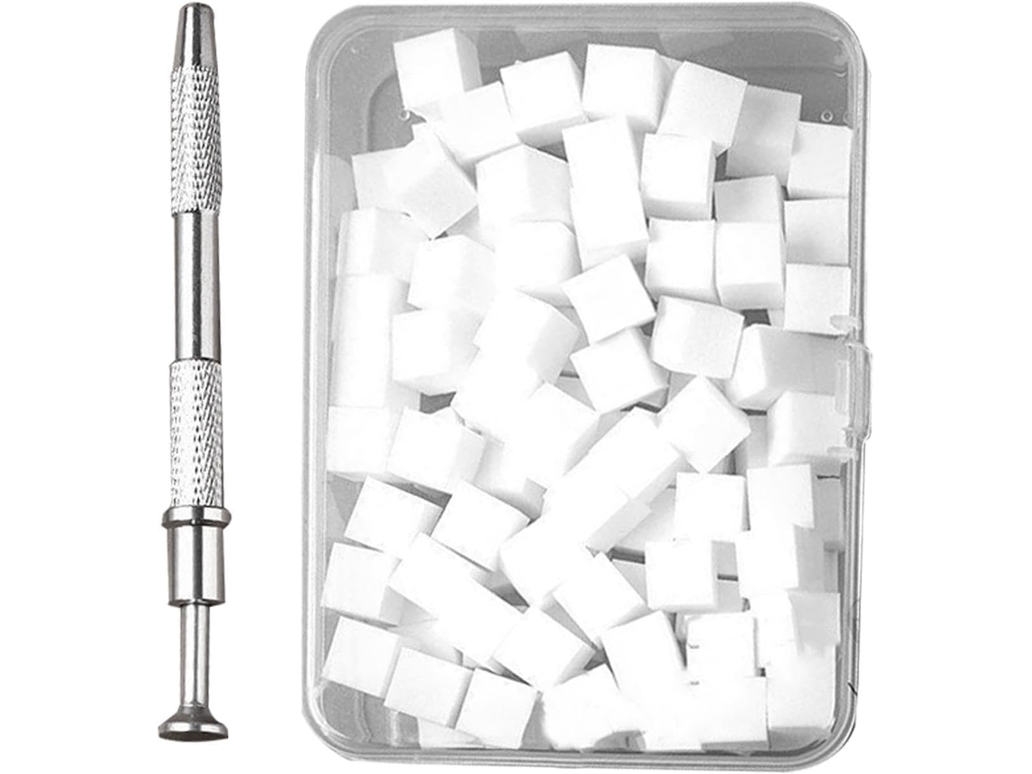 Esponjas sólidas para unhas, espuma cosmética com aplicador, facilitam a transferência de esmalte.
