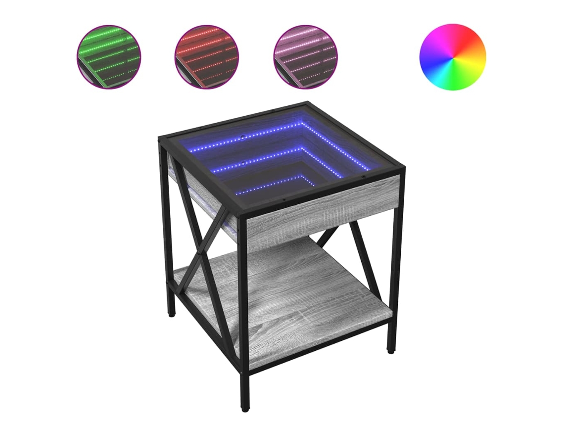 Bedside Table, Bedside Tables Vidaxl Cinzeto Madeira Processada (n/a)