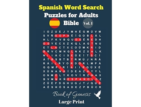 Livro Spanish Word Search Puzzles For Adults Bible Vol. 1 Book Of Genesis, Large Print De Pupiletras Publicación (espanhol)