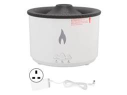 Difusor de Aroma Humidificador com Efeito de Chamas e Luz Led Atomizador 300ml Plug Uk