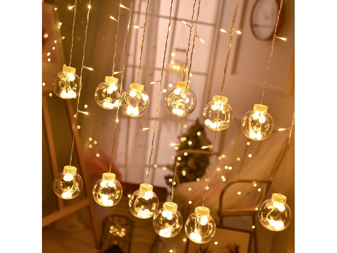 Cortina de Luz Led, Bola Dos Desejos, Coração de Menina, Quarto Romântico BRILVIBERA