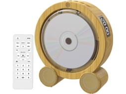 Leitor Cd Portátil Com Design Em Madeira Branca, Alto-falante Sem Fio, Controle Remoto, Compacto Para Casa E