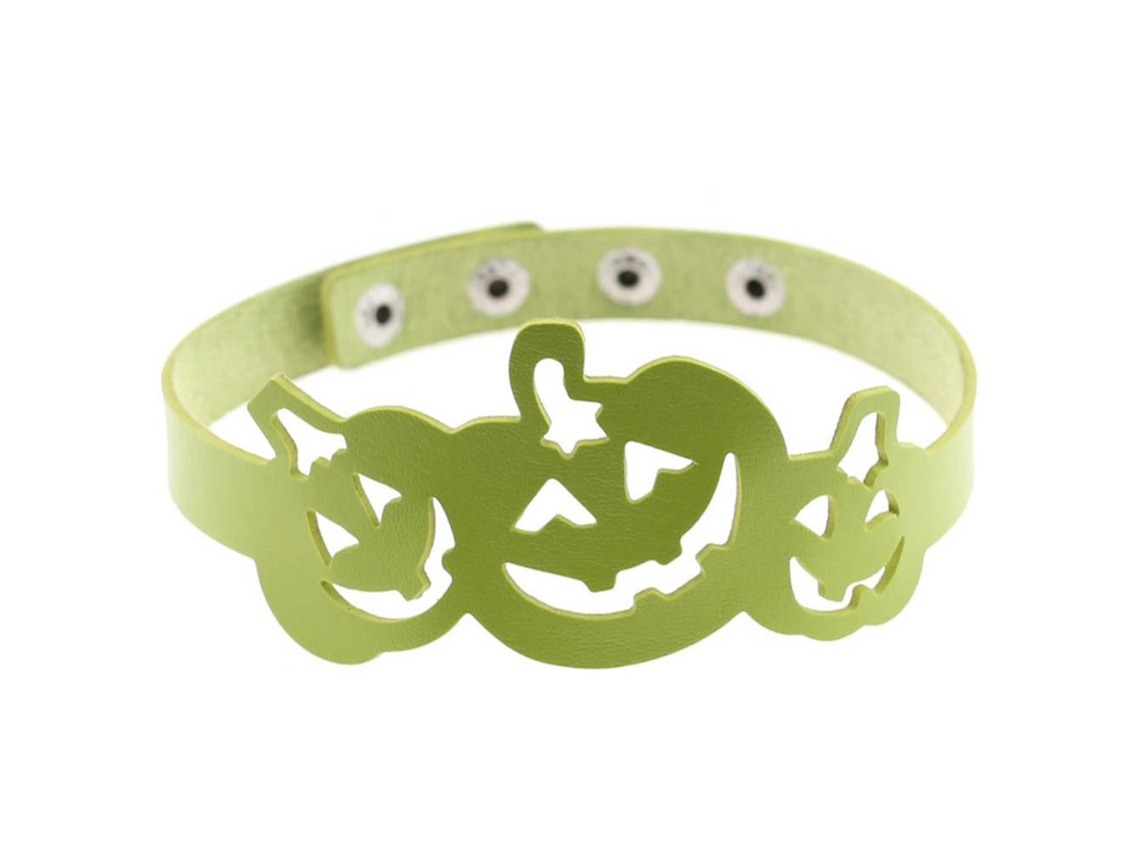 Colar De Couro Pu Abóbora Estilo Euroamericano Halloween