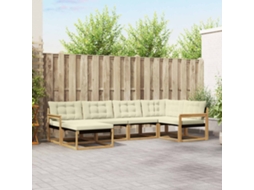 Vidaxl Conjunto De Sofás Para Exterior 6 Pcs Branco E Creme