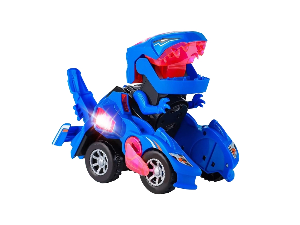 Brinquedo De Dinossauro Transformável Coche Musical Seguro Para Crianças Cor Azul