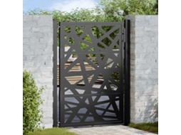 Portã£o De Jardim 105x130 Cm Preto Com Luz Em Aã§o DKD HOME DECOR