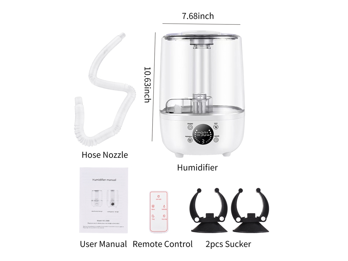 Humidificador Portátil Usb de 250ml com Luz de Projeção e Nível de Água Visível LAXISCREED