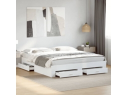 Estrutura De Cama C/ Gavetas 200x200cm Derivados Madeira Branco