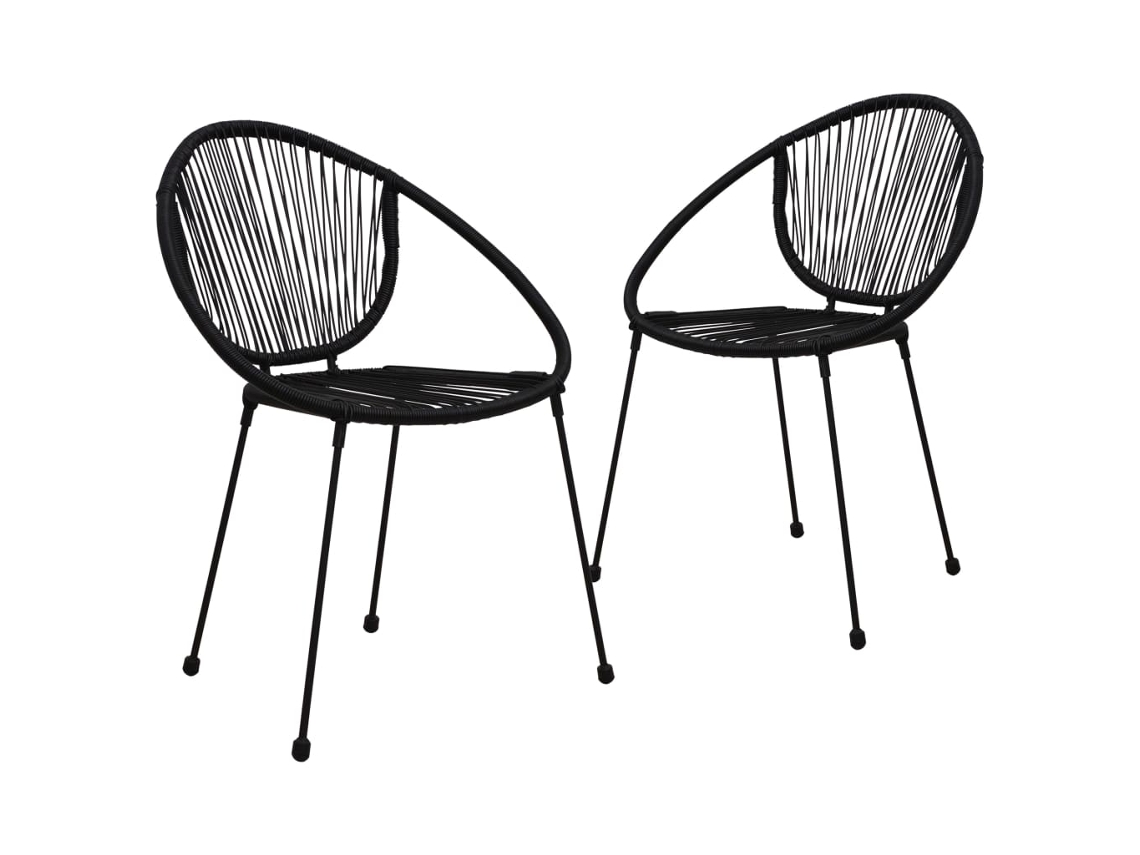Cadeiras De Jardim 2 Pcs Vime De Pvc Preto Dkd Home Decor