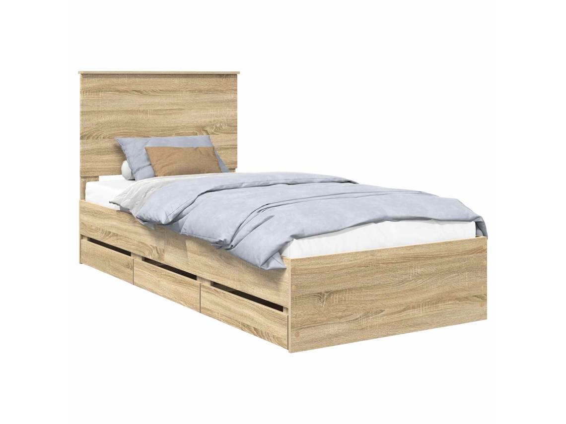 Estrutura de Cama com Gaveta Carvalho Sonoma 100x200cm MAISON EXCLUSIVE