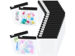 Sacos Reutilizáveis CHRUI 35 Peças Fecho Slider Sem Bpa para Organização (preto)