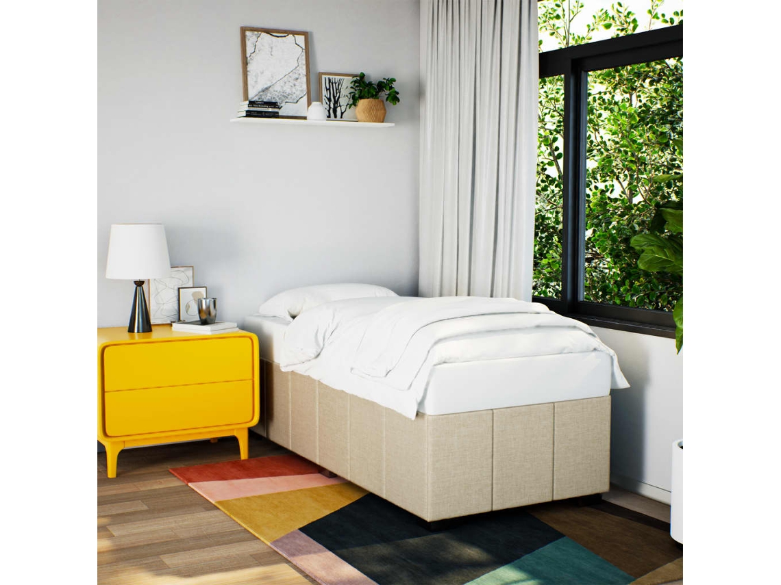 Vidaxl Estrutura de Cama Sem Colchão 80x200 Cm Creme