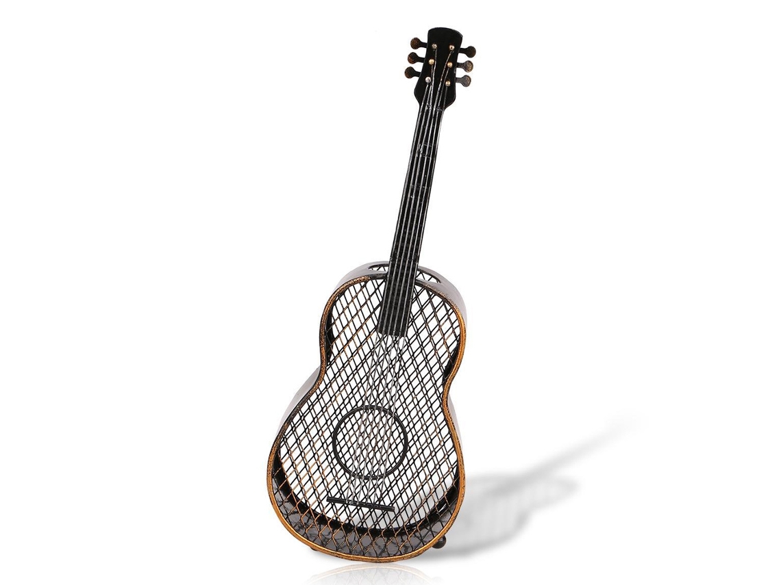 Recipiente de ferro para rolhas de vinho em forma de guitarra