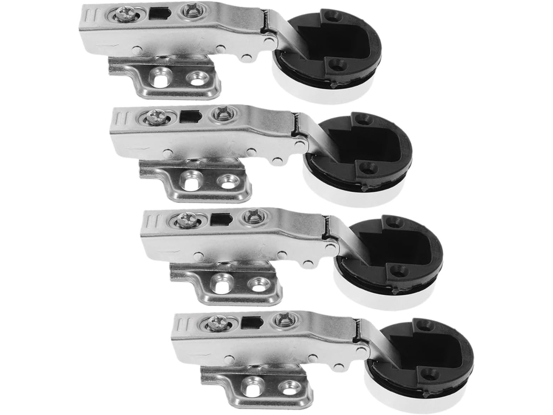 Conjunto De 4 Dobradiças Hidráulicas Prateadas Para Portas Vidro, Com
