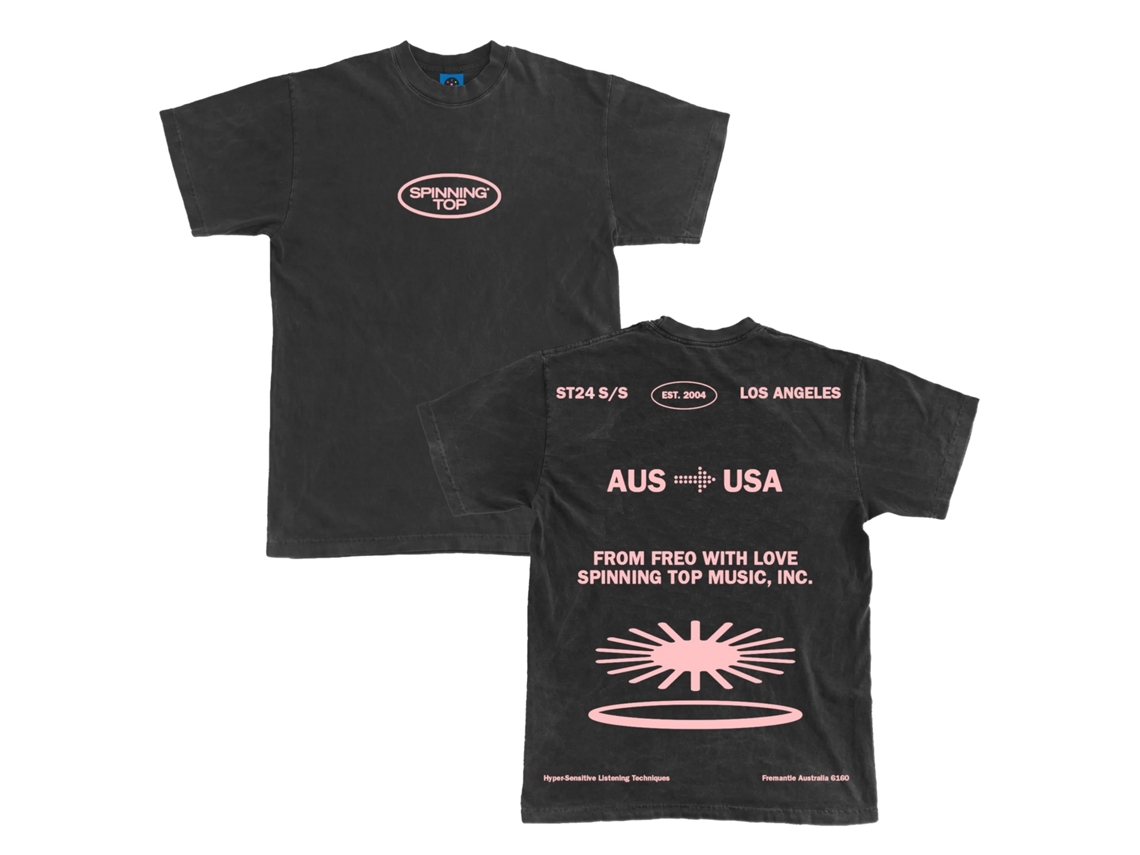 Oval Faded T shirt Spinning Top ROCKINSTONE Size:l (black)