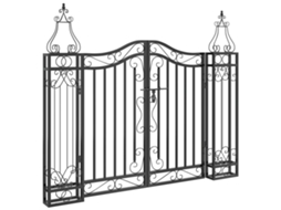 Portão De Jardim Vidaxl Preto Ferro (121x8x100 Cm)