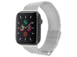 Bracelete para Apple Watch 42/41/40/38mm Titânio Milanês Magnético de Seção Dupla Prateada XIAOMOYU