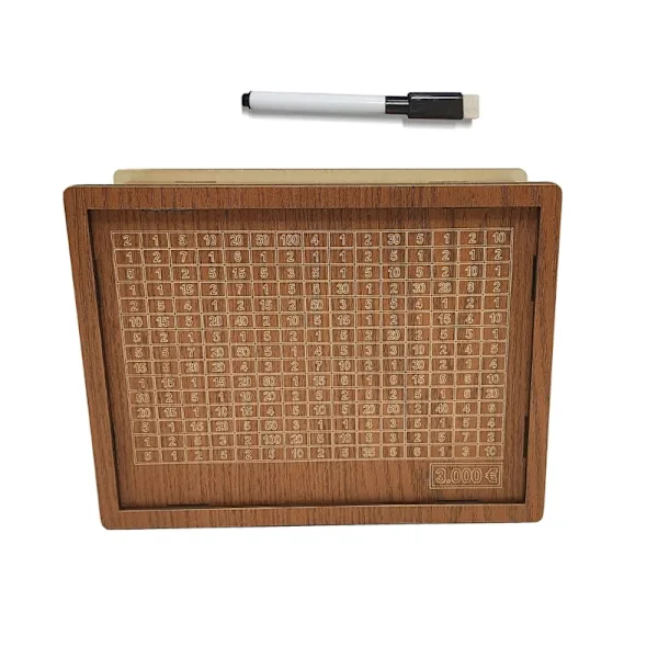 Cofrinho De Madeira Com Disco Para Guardar Dinheiro, Ideal Crianças. Reutilizável Marcador Número Alvo. Presente Aniversário. 0,3 Aquaforge