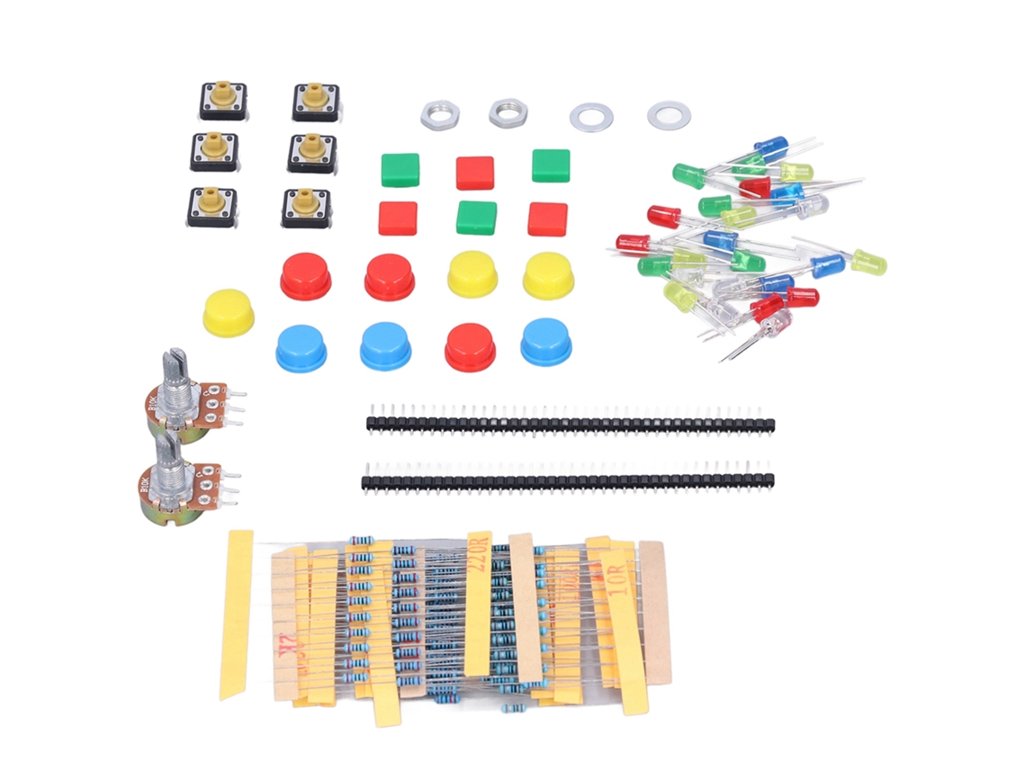 Kit De Componentes Eletrônicos Com Resistores, Leds, Interruptor E Potenciômetro Compatível Com Raspberry Pi.
