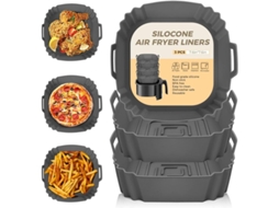 Conjunto De 3 Formas De Silicone Reutilizáveis Para Fritadeira A Ar, Compatível Com Ninja Foodi Max, Cosori, Mouli (lgl)
