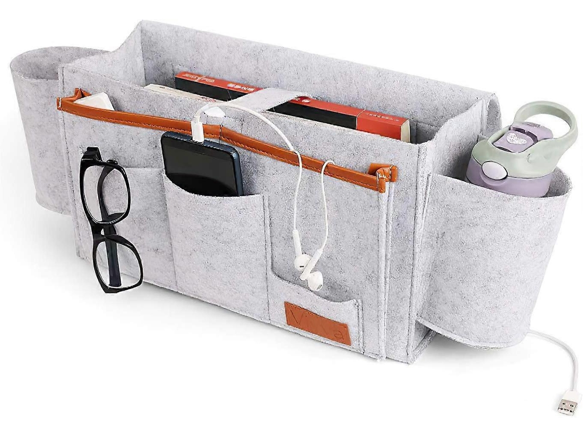 Organizador de cabeceira de feltro Slowmoose, bolsa de armazenamento para quarto