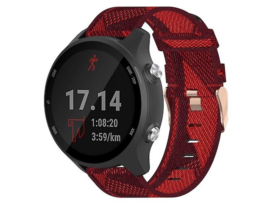 Bracelete para Garmin Forerunner 245 Music 20Mm Nylon Woven Watch Band Vermelho VENISYMLIS