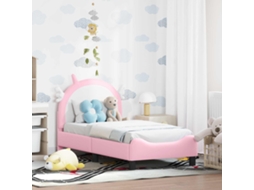 Vidaxl Estrutura De Cama Para Criança Com Cabeceira Rosa 70 X 140 Cm