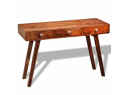 Vidaxl Mesa Consola Com 3 Gavetas 76 Cm Madeira Acácia Sólida