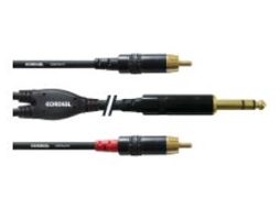 Cabo de Áudio CORDIAL Cfy 1.5 Vcc 2 X Rca 6.35Mm Preto